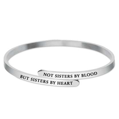 For Friend - Not Sisters By Blood  But Sisters By Heart Staggered Bracelet