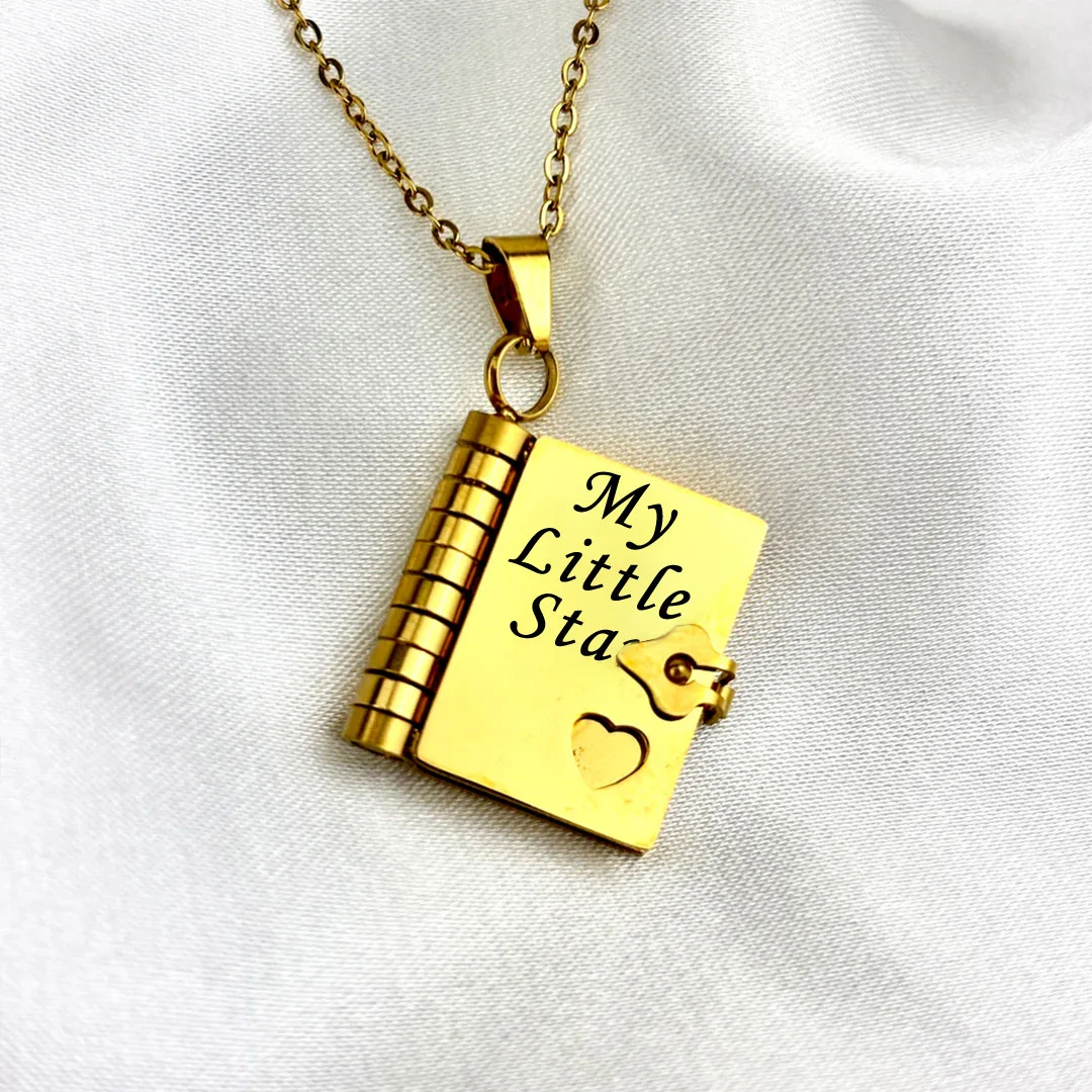 For Daughter - My Little Star Book Necklace
