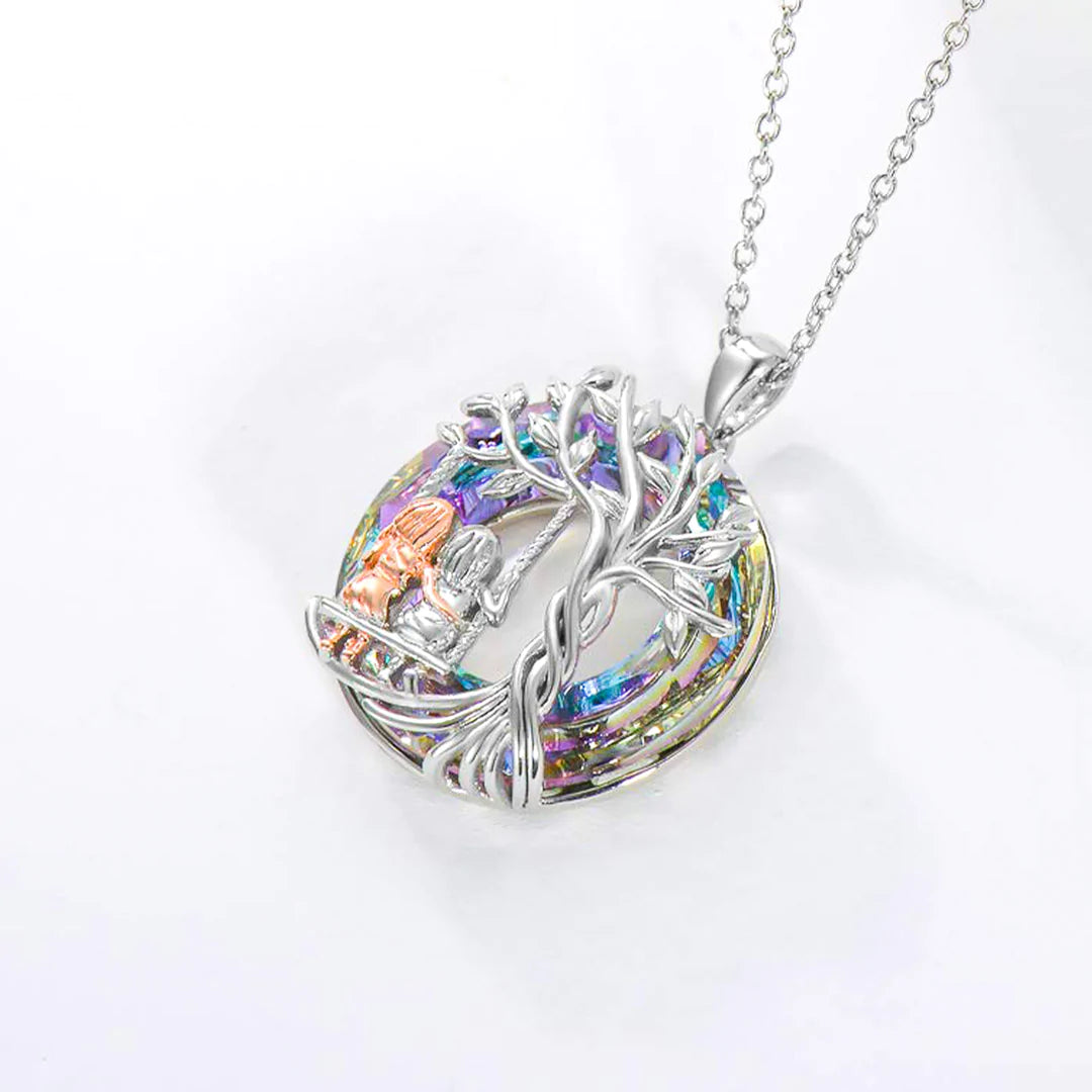 For Friend - S925 Thank You For Being My Unbiological Sister Crystal Tree Of Life Sister Necklace