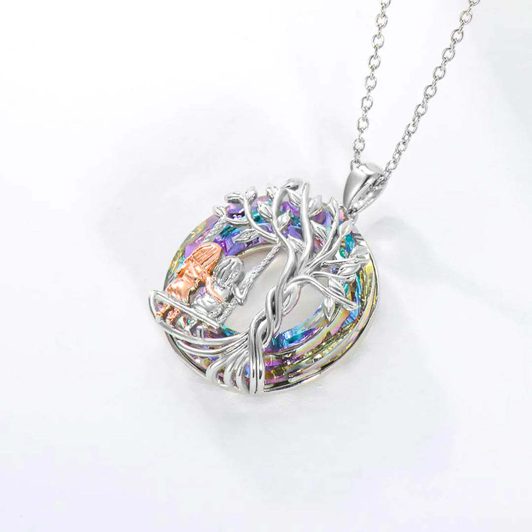 For Friend - S925 Thank You For Being My Unbiological Sister Crystal Tree Of Life Sister Necklace