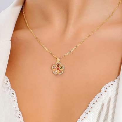 For Mom - S925 Thank You For all the Seeds You Sow Crystal Flower Crystal Necklace