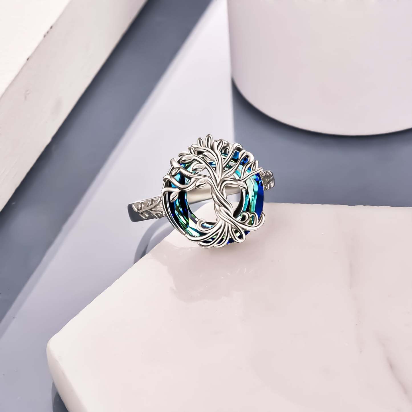 For Mom - S925 Mother is the Family Root Crystal Life Tree Crystal Ring