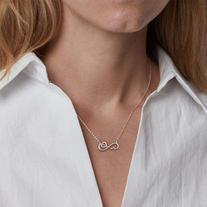 For Granddaughter - S925 Remember How Much You are Loved Infinity Heartbeat Necklace