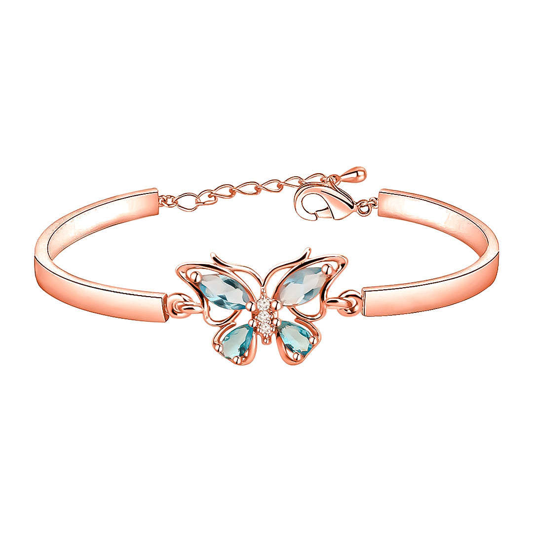Crystal Butterfly Charm Bracelet