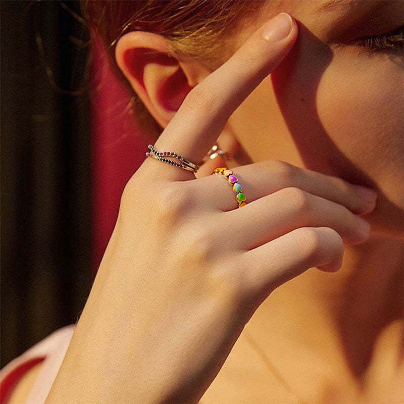 For Friends - Colorful Heart Ring