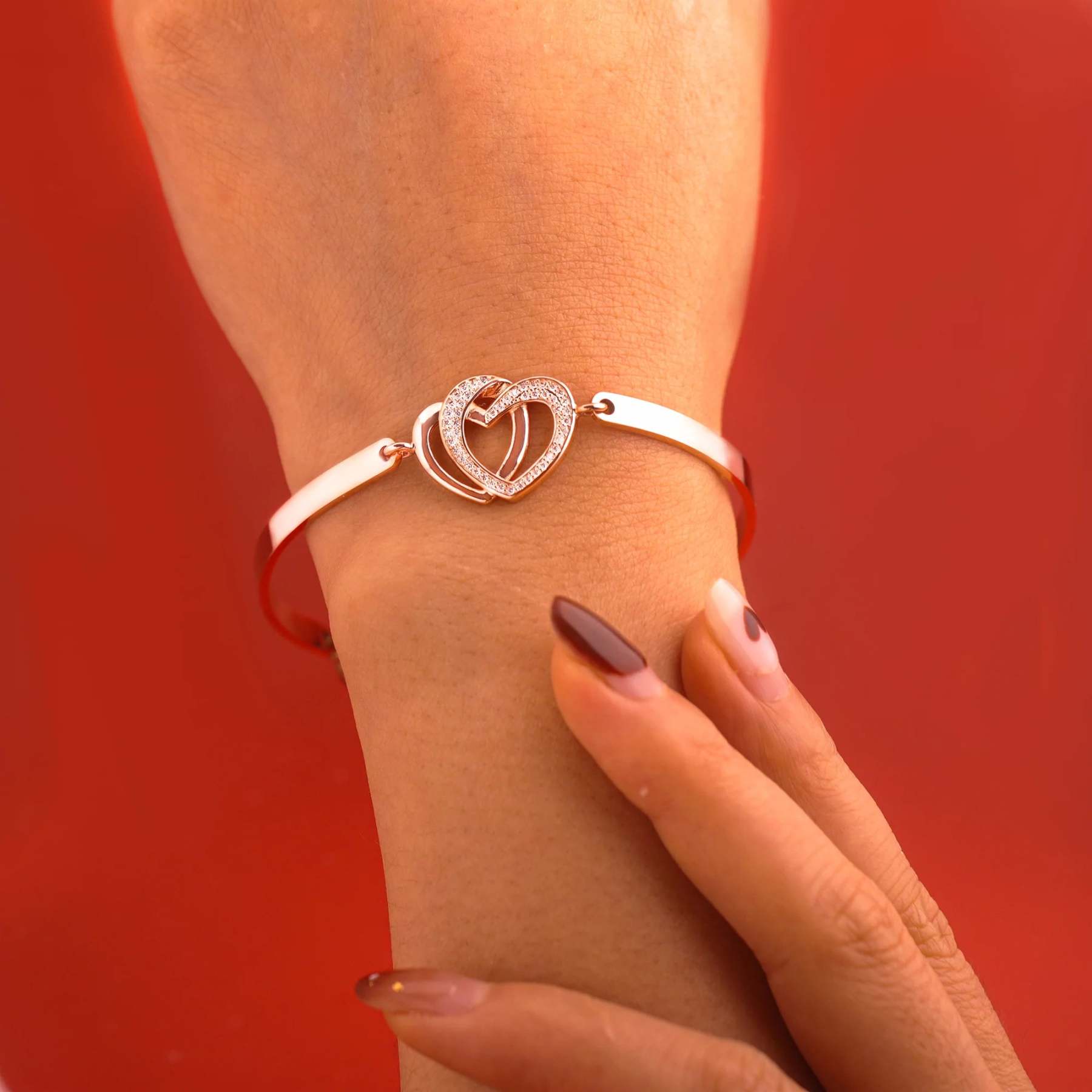 For Daughter - Always Keep Me In Your Heart For You Are Always In Mine Double Heart Bracelet-37bracelet