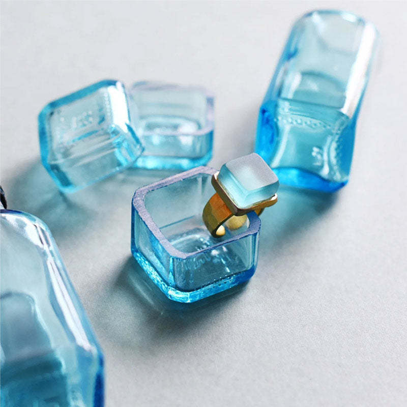 S925 Thalassophile Cube Sea Glass Ring