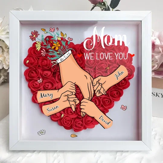 Personalized Flower Shadow Box for Mom & Grandma – A Mother's Day Gift She'll Keep