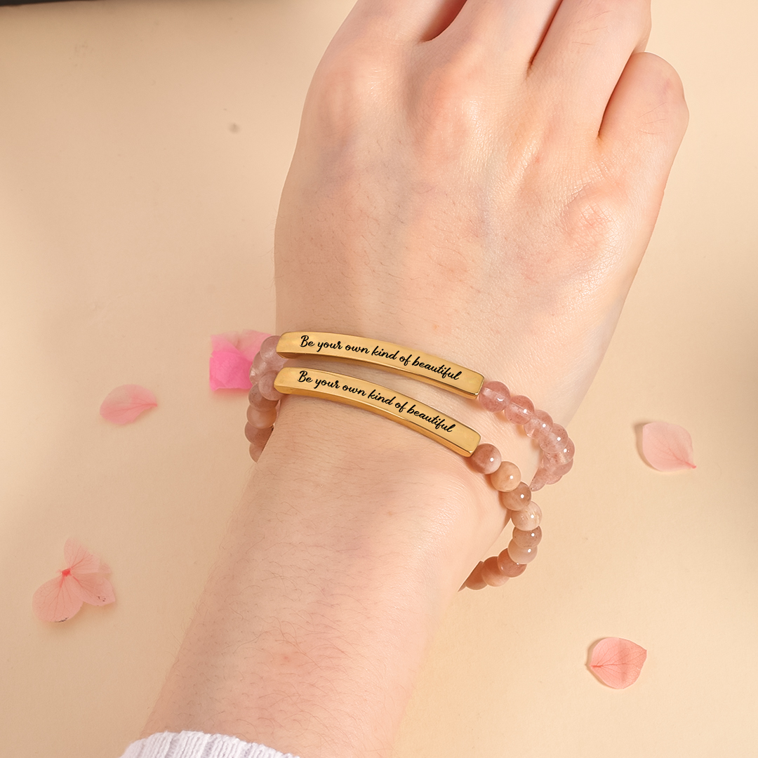 For friend- Be Yourself Bead Engraving Bracelet