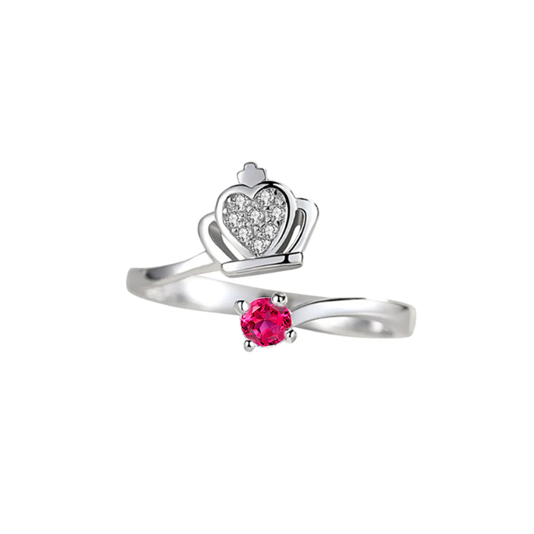 For Daughter - S925 Straighten Your Crown Solitaire Birthston Ring