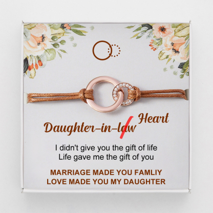 For Daughter-in-Law - Love Made You My Daughter Interlocking Diamond Bracelet