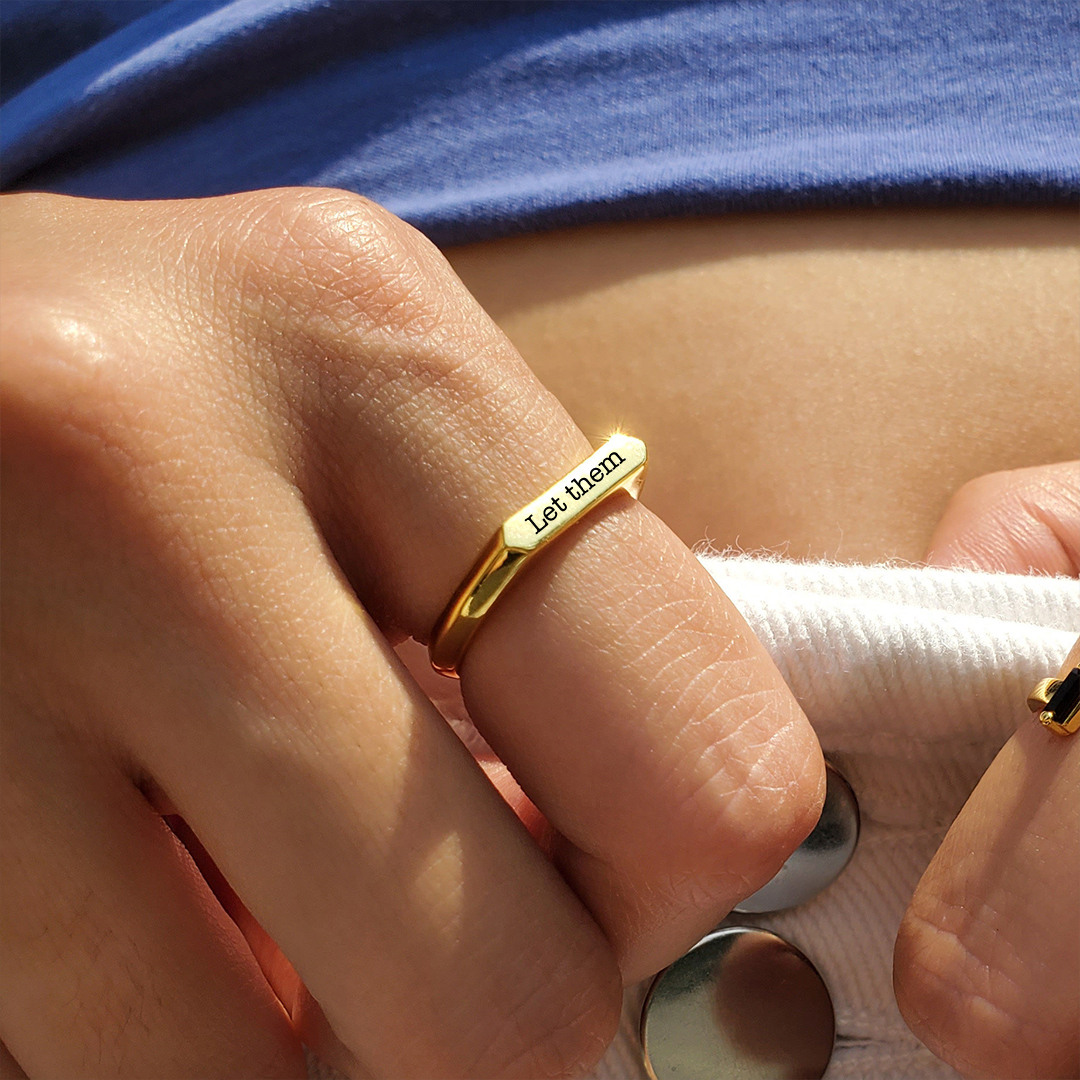 Let Them Exquisite 3D Bar Ring