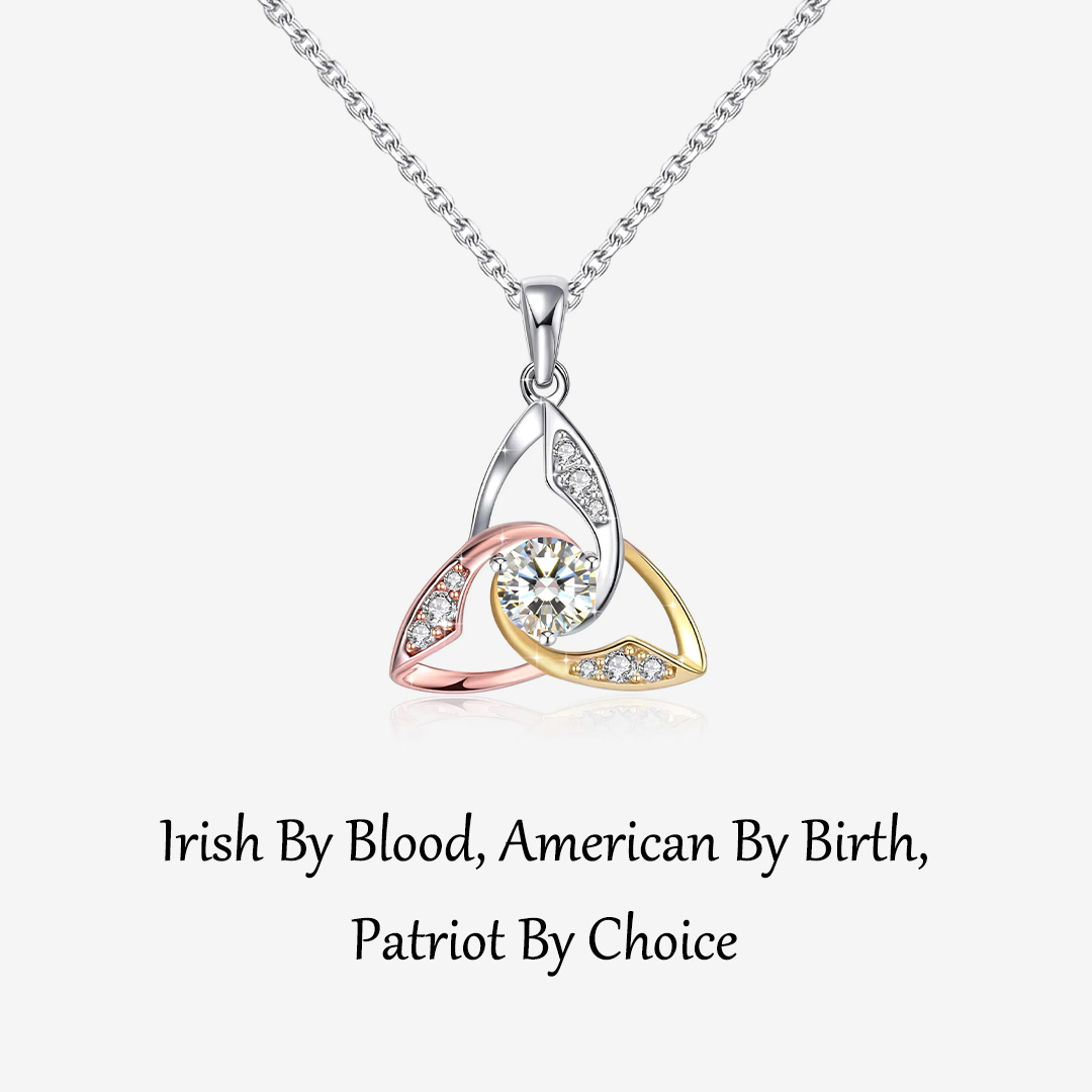 Irish By Blood American By Birth Patriot By Choice Celtic Knot Necklace