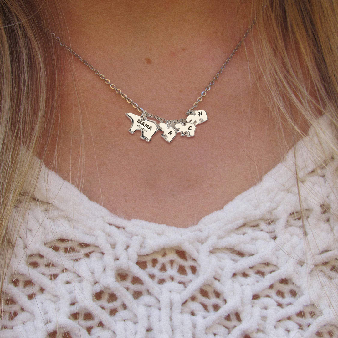 For Mother - You Are The Best Mama Bear In The World Name Custom Necklace