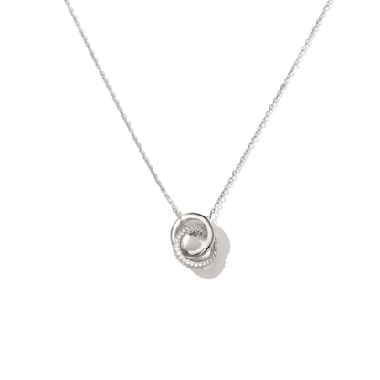 For Mother -  You Are A Part Of Me I Am A Part Of You Diamond Circle Necklace