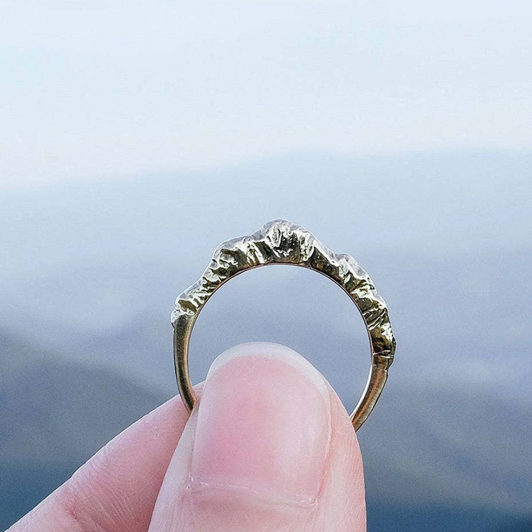S925 Keep Climbing Mountain Ring