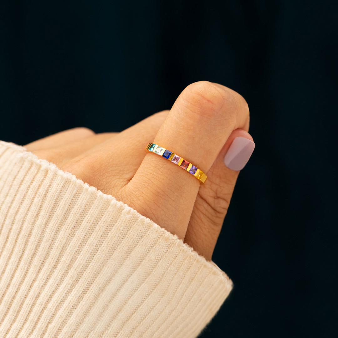 Personalized Birthstone Family Ring