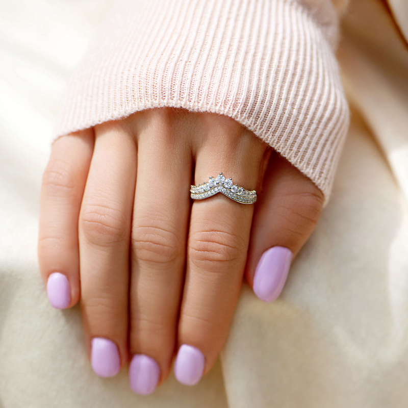 For Daughter - S925 You Are The Queen Of Your Own Destiny HerringboneCrown Ring