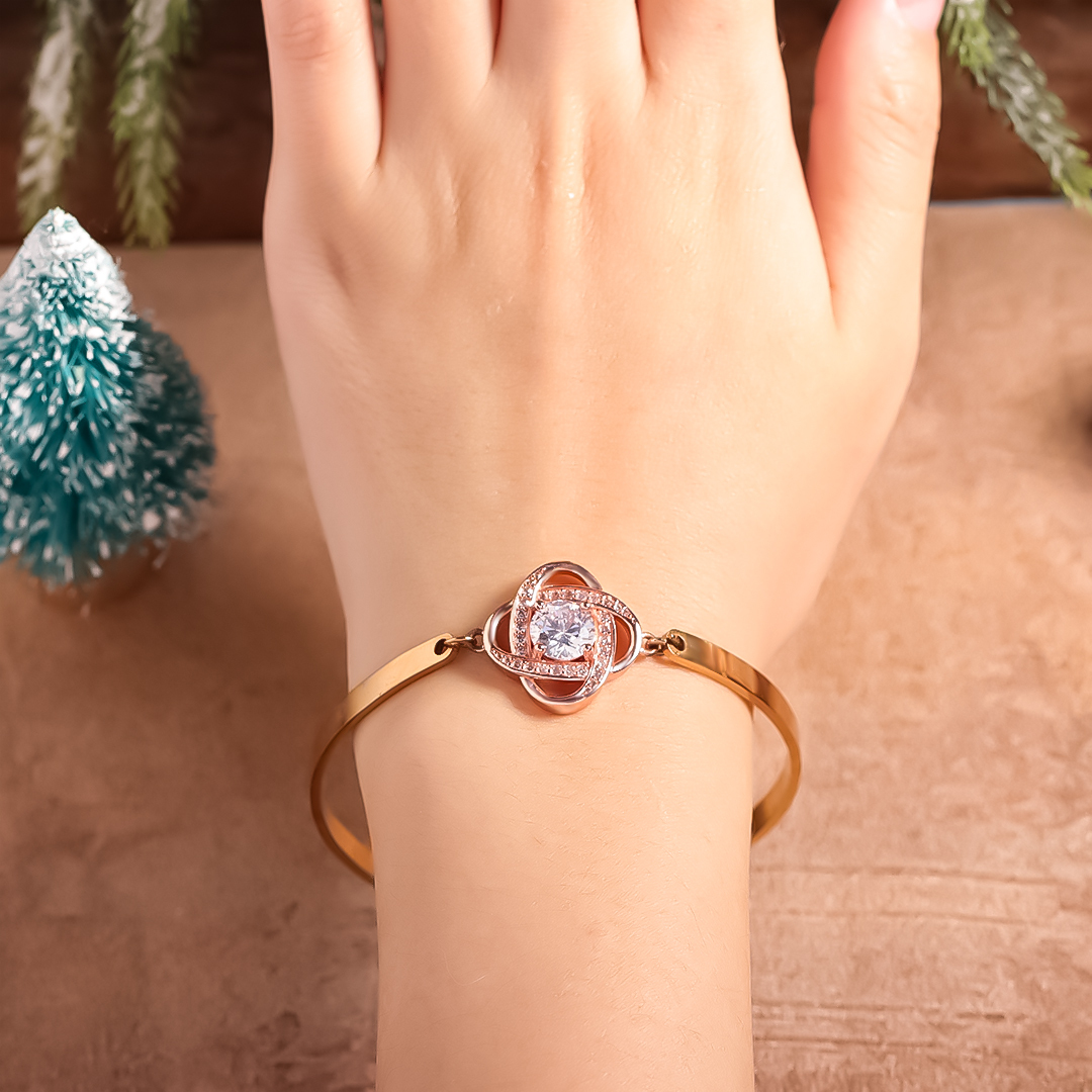 For Daughter - I Am Always With You Diamond Knot Bracelet