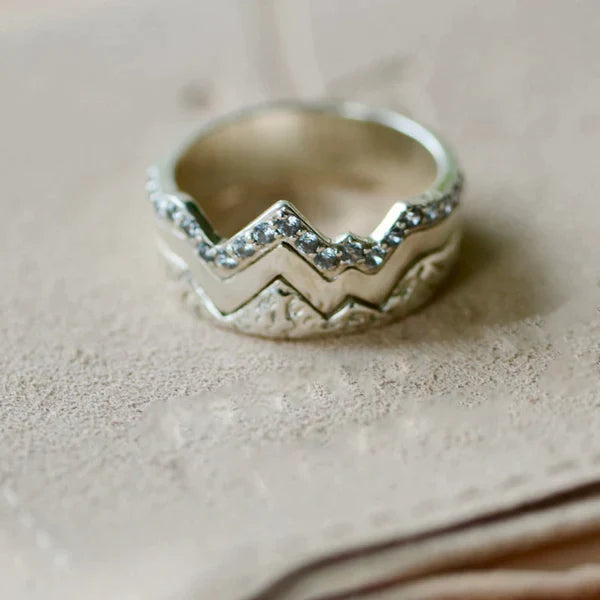 For Wife - Every Day Is Another Adventure with You Triple Stacked Mountain Ring