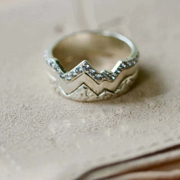 For Wife - Every Day Is Another Adventure with You Triple Stacked Mountain Ring