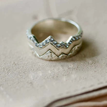 For Wife - Every Day Is Another Adventure with You Triple Stacked Mountain Ring