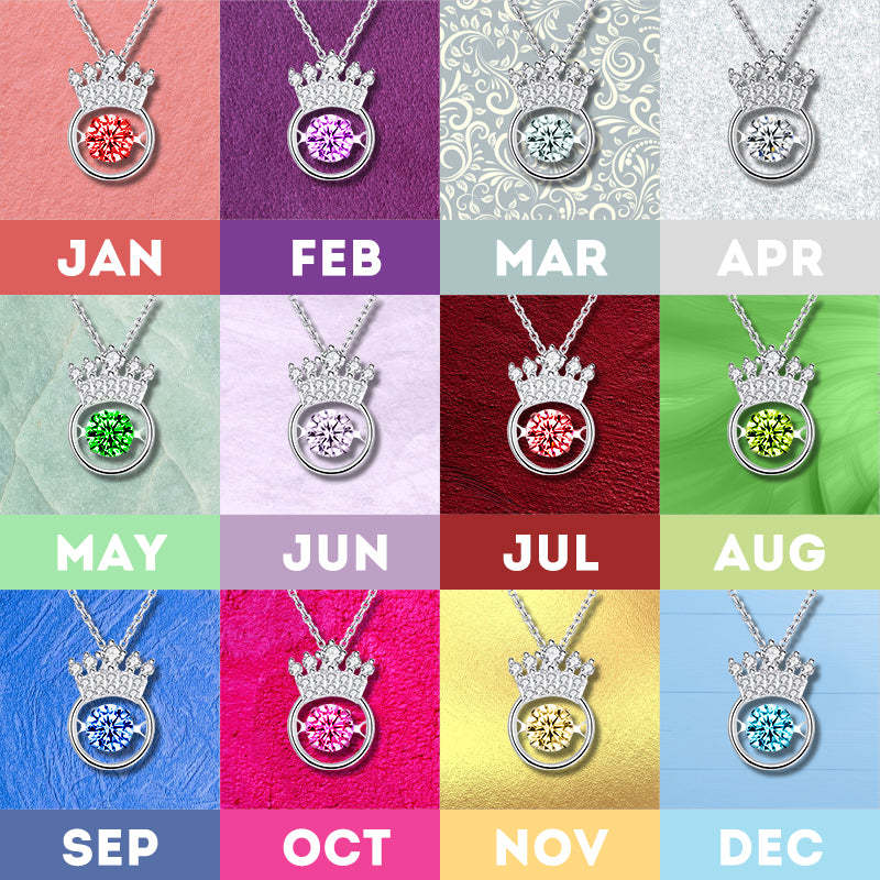 For Friend - Badass Squad Birthstone Crown Necklace