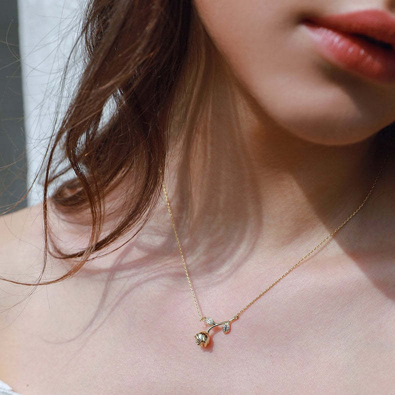 For Love - Golden Rose Necklace