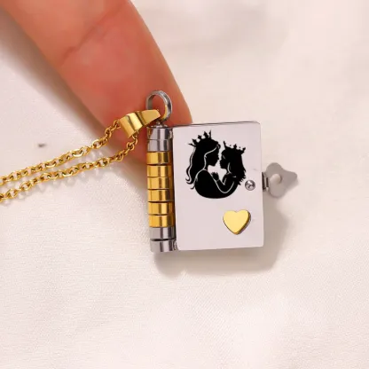 For Daughter - Straighten Your Crown Book Necklace