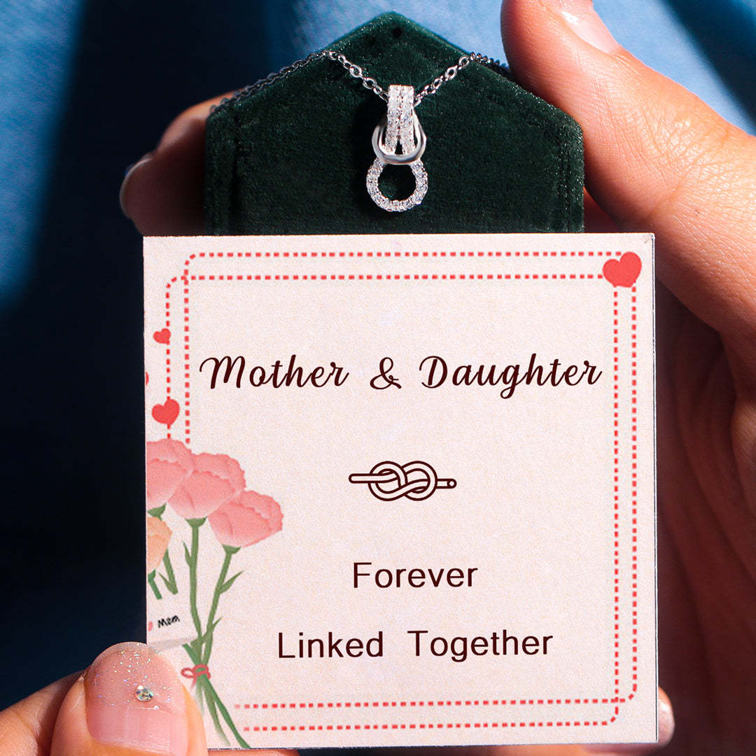 S925 Mother and Daughter Forever Linked Together Infinity Knot Necklace