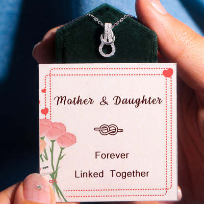 S925 Mother and Daughter Forever Linked Together Infinity Knot Necklace