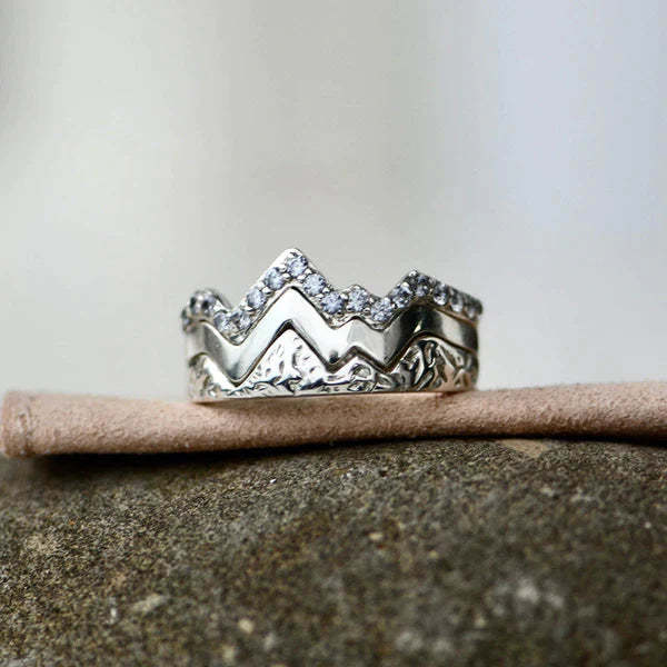 For Wife - Every Day Is Another Adventure with You Triple Stacked Mountain Ring