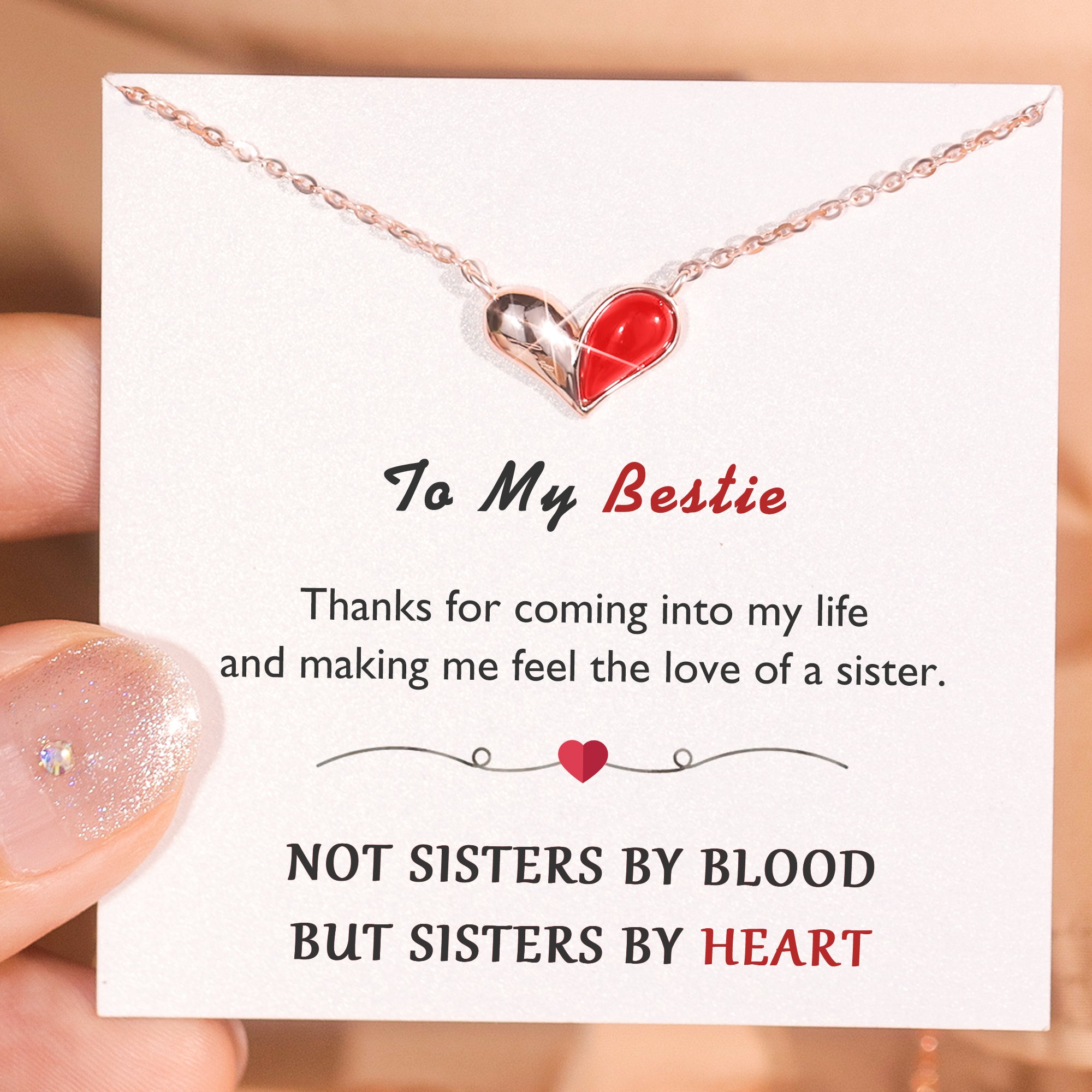 For Friend - S925 Not Sisters by Blood but Sisters by Heart Necklace