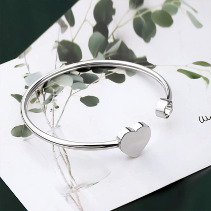 For Daughter - I Love You Forever And Always Heart-shaped Open Bracelet