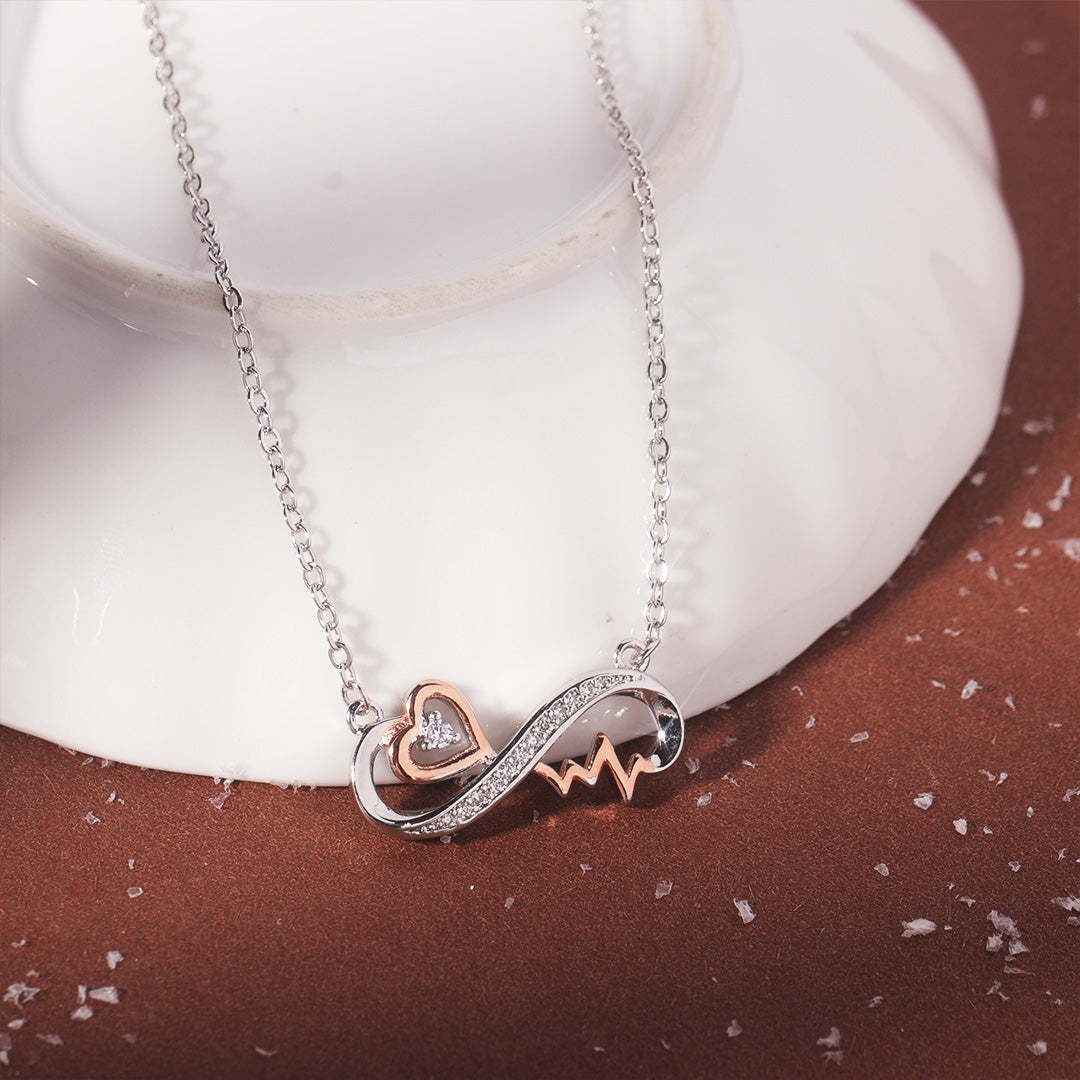 For Granddaughter - S925 Remember How Much You are Loved Infinity Heartbeat Necklace