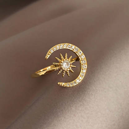 For Friend - S925 We Will Face Life Together We Are Best Friends Forever Sun Moon Star Ring