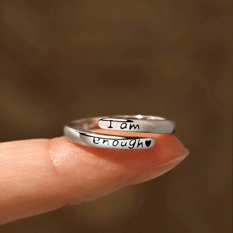 For Self - I Am Deserving of Everything Good Coming My Way Enough Heart Ring
