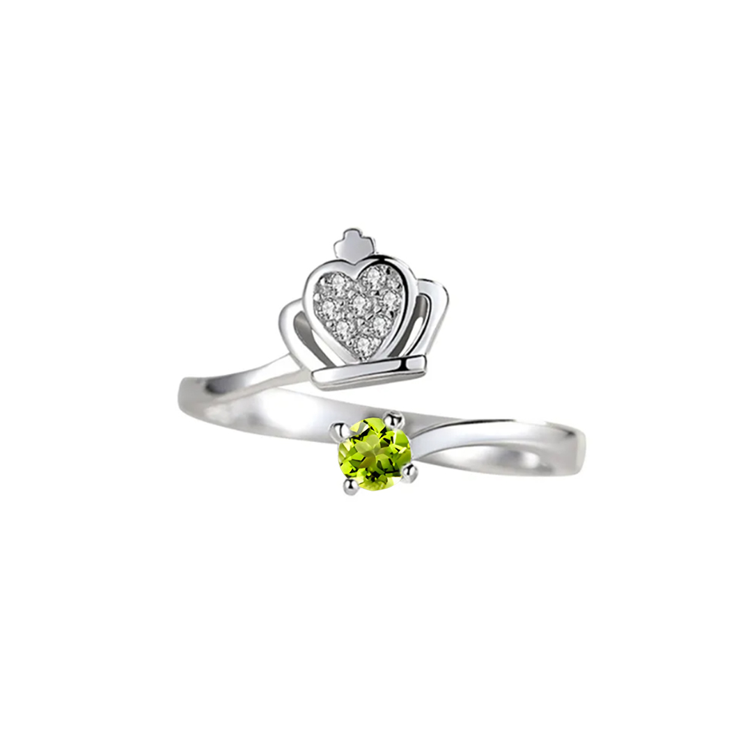 For Daughter - S925 Straighten Your Crown Solitaire Birthston Ring