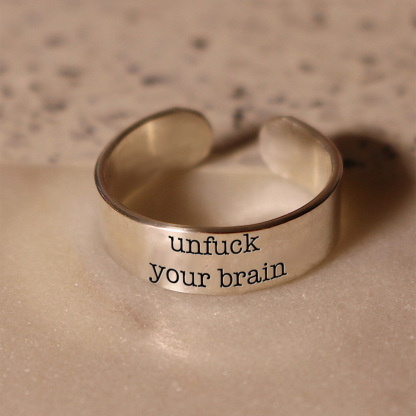Unf❤️ck Your Brain Wide Band Ring