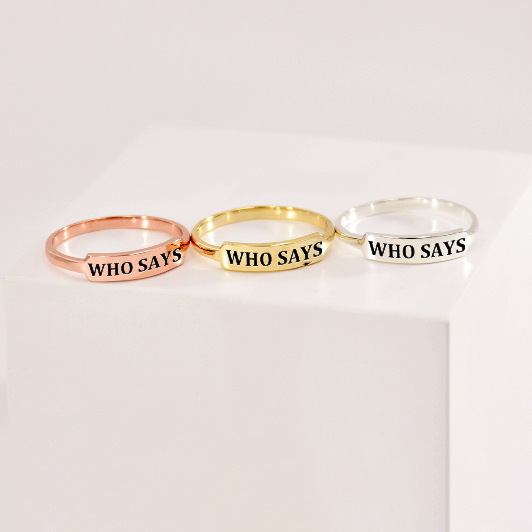 Who Says Dainty Bar Ring