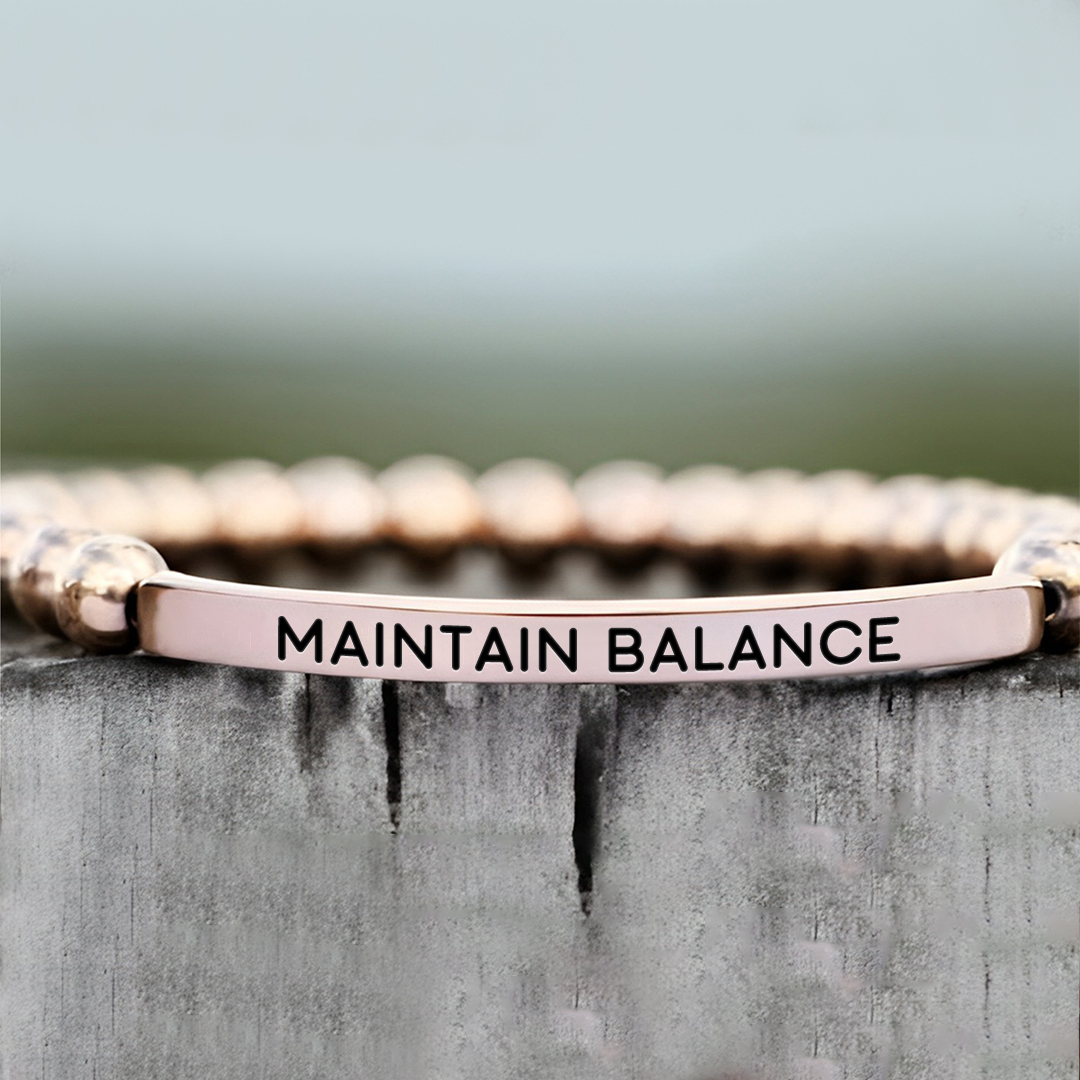 Maintain Balance Bead Lettering Bracelet