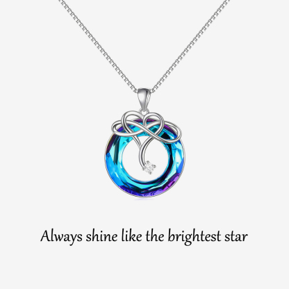 For Bonus Daughter-S925 Love You With All My Heart Crystal Necklace