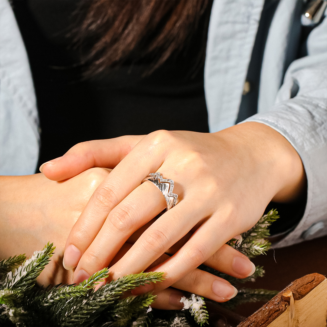 S925 Keep Climbing Stack Ring