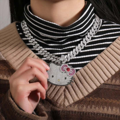 S925 Hello Kitty Sparkling Necklace