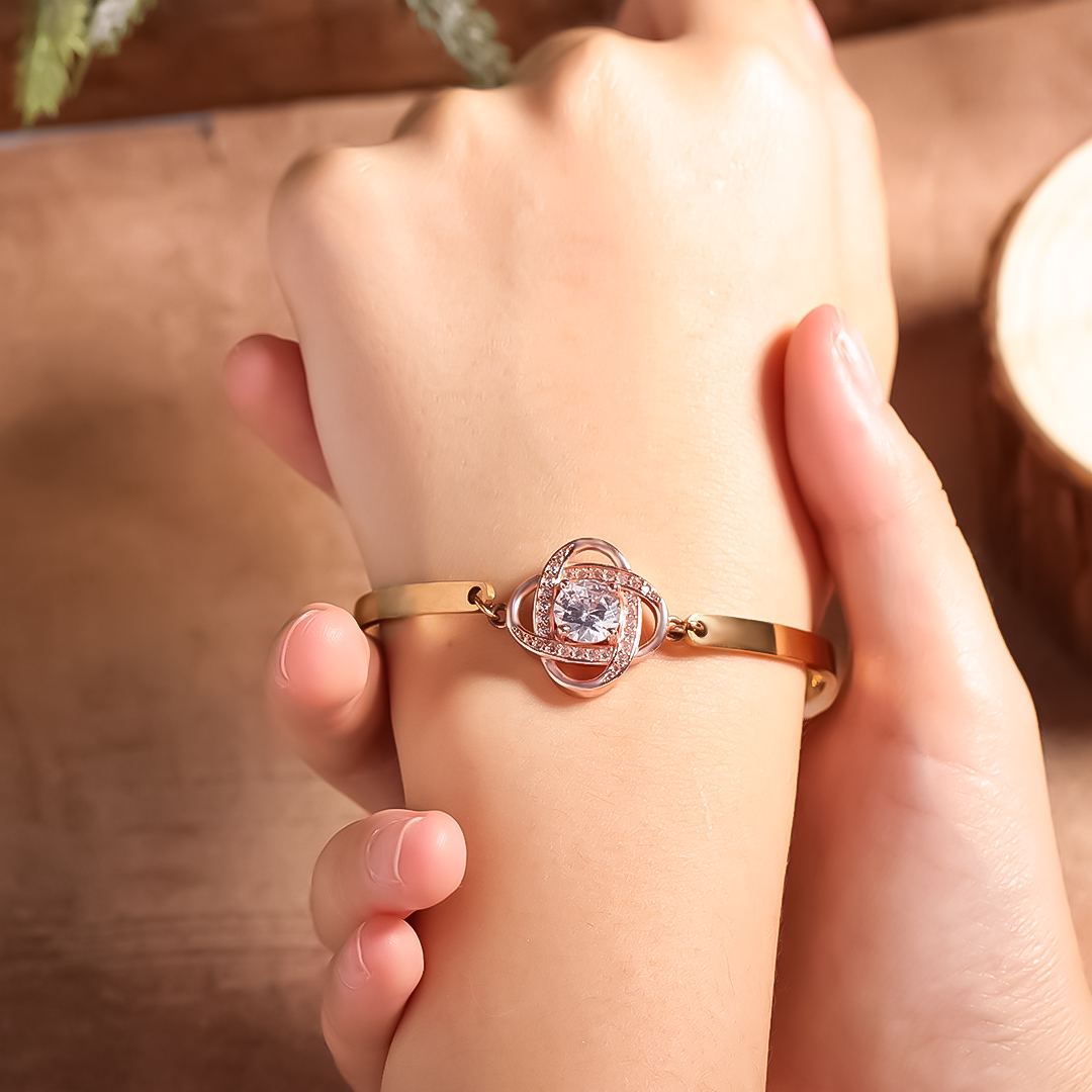 For Daughter - I Am Always With You Diamond Knot Bracelet