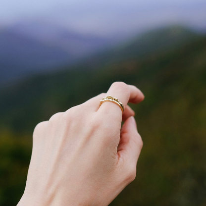 S925 Keep Climbing Mountain Ring