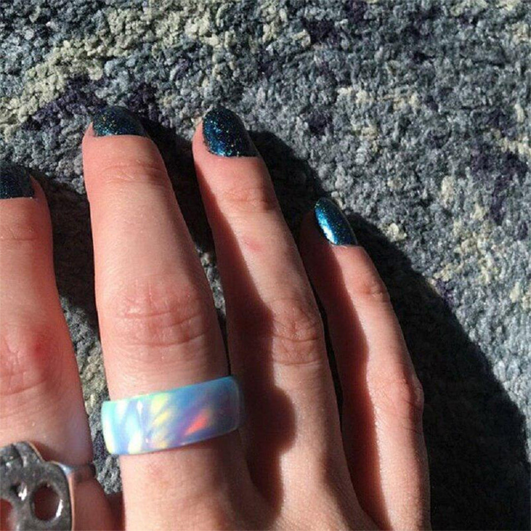 Pink Blue Opal Ring