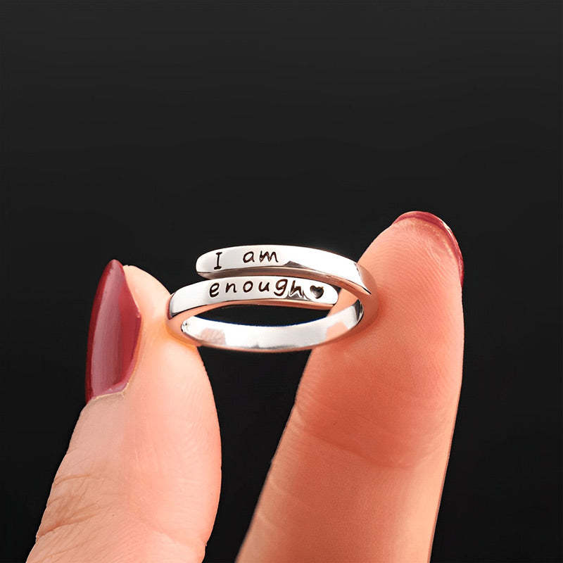 For Self - I Am Deserving of Everything Good Coming My Way Enough Heart Ring