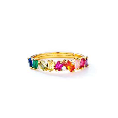 For Daughter - S925 Never Forget That I Love You for Being You Colorful Crystal Ring