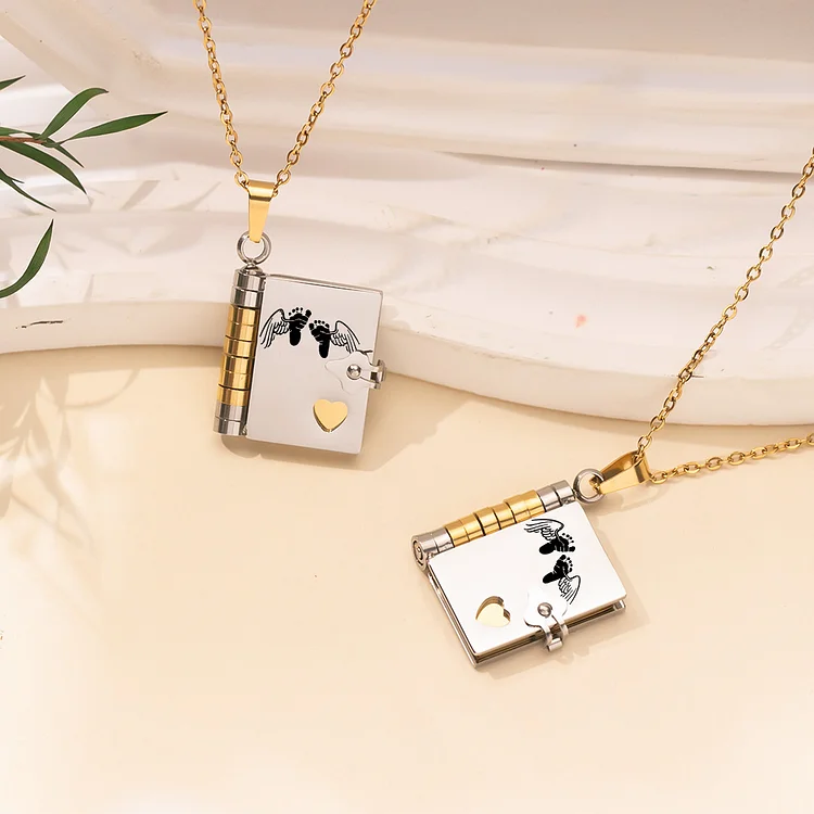 For Memorial - Mama of An Angel Book Necklace
